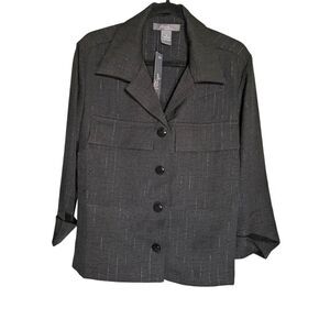 NWT Olivia & Martin Jacket/Shirt Women’s Large L Gray with Pockets Women's Large
